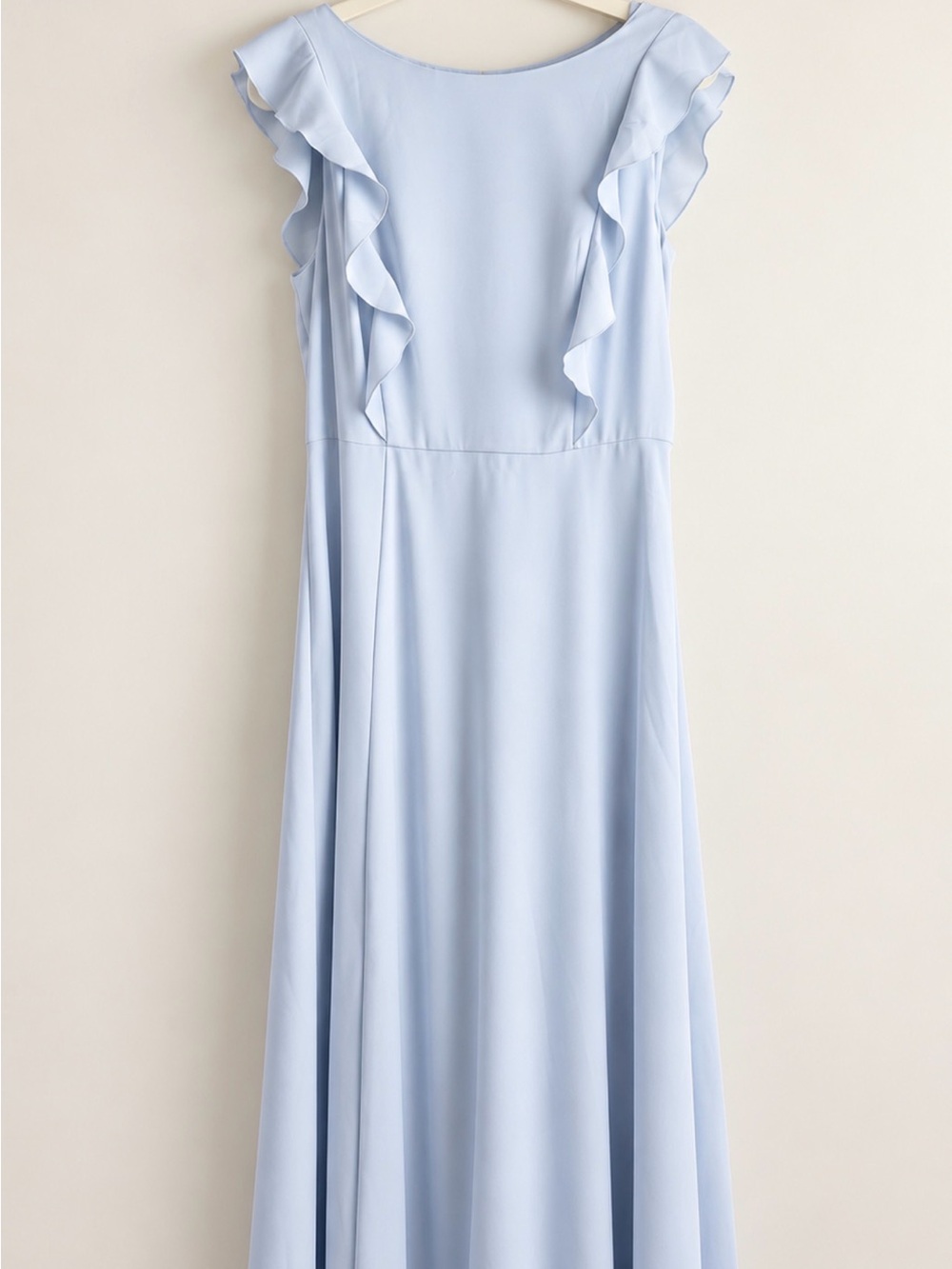 Ted Baker Size 4 US 12 Light Blue Ruffle Maxi Dress V Back NWT
